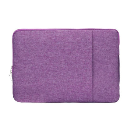 POFOKO Denim Business Laptop Bag for 12.5-13 Inch Laptops slim purple denim sleeve with double compartments and retractable handle for professionals