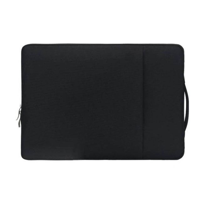 POFOKO Denim Laptop Bag for 15-16 Inch Business Use - black denim sleeve with double compartments, waterproof Oxford, handle for commuting
