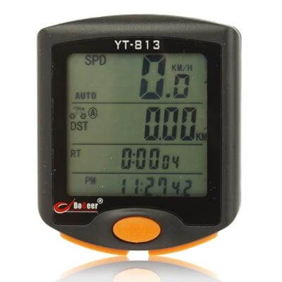 LCD Bicycle Speedometer For Daily Cycling With Easy Read Display - 1.7" LCD bike computer showing speed distance and time