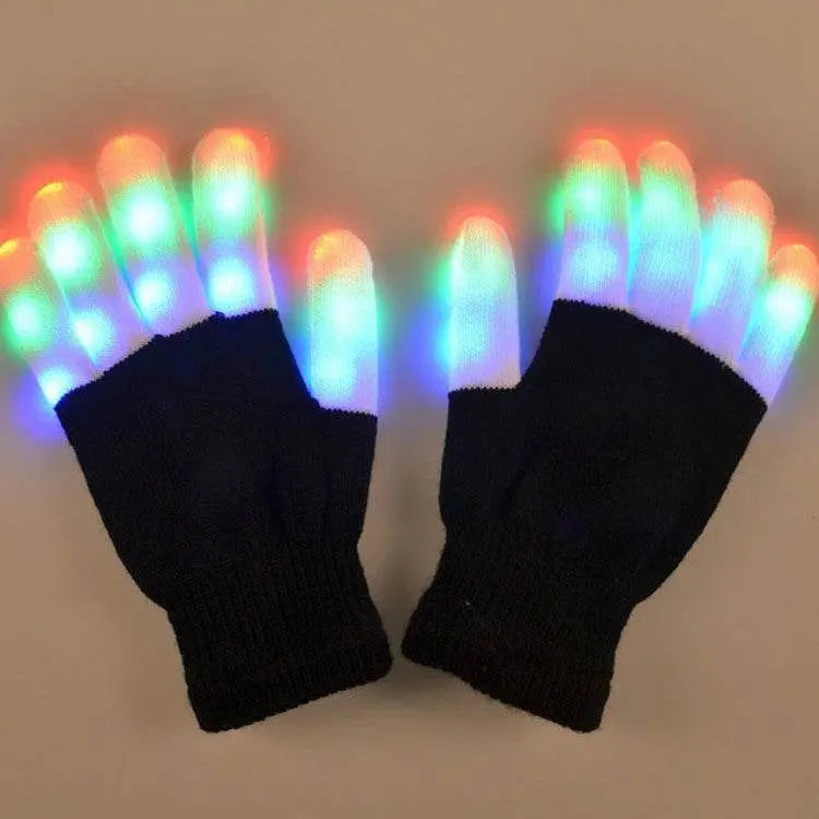 LED Colorful Luminous Performance Gloves for Kids 10 Years Old 