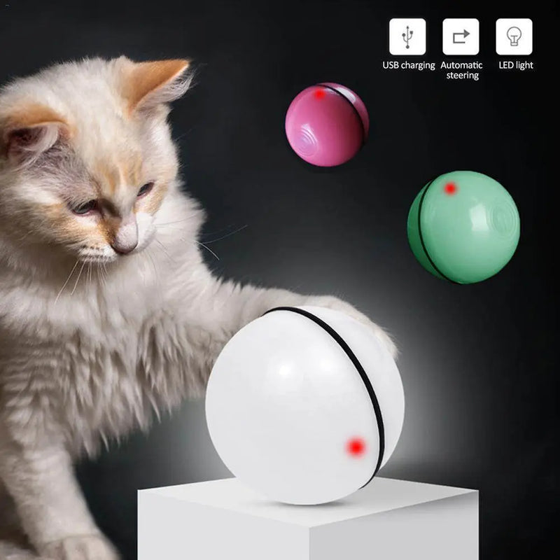 LED Interactive Cat Toy Ball with Laser Action and Catnip Infusion Fun