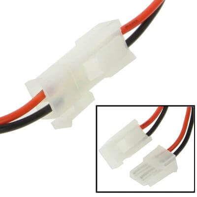 LED Light Strip Connector Cable 60cm 2-Pin JST For LED Strips — 60cm male and female 2-pin JST connector cable with red/black wires and PVC jacket