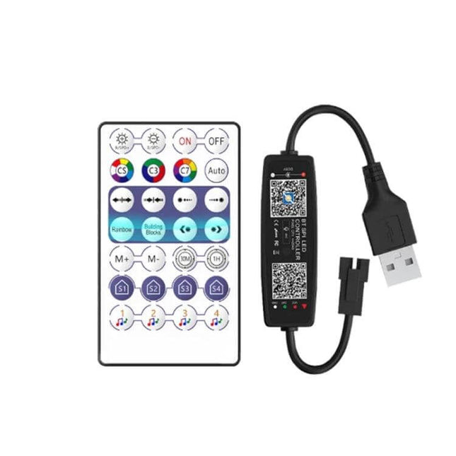 LED Light Strip Controller With Bluetooth App Remote USB controller and IR remote for RGB LED strips, app control, brightness and color effects