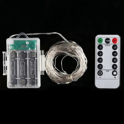 Battery-Operated Fairy String Lights With Remote Control Color Changing