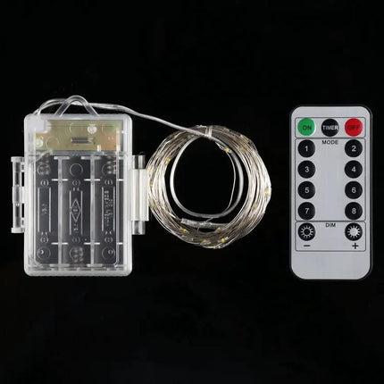 Battery-Operated Fairy String Lights With Remote Control Color Changing