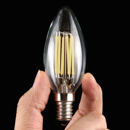 Apiciform Retro LED Bulb for Everyday Home Lighting — hand holding clear filament LED bulb with 360-degree beam, vintage style energy-efficient lamp