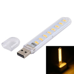 Portable 3W USB LED Book Light with 8 SMDs for Night Reading