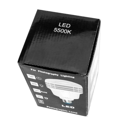 Manto Light Bulb for Home Photography and Video packaged LED 5500K box showing bulb image and photography lighting text