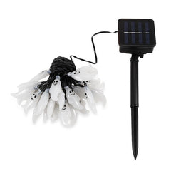 Cadena de luces solares con forma de fantasma, 30 LED, para exteriores, jardín, impermeables, para decoración de festivales navideños