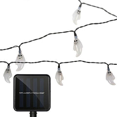 Cadena de luces solares con forma de fantasma, 30 LED, para exteriores, jardín, impermeables, para decoración de festivales navideños