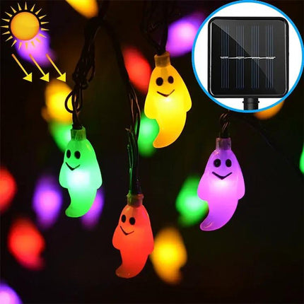 Ghost Shape Solar LED String Lights For Outdoor Garden Decor