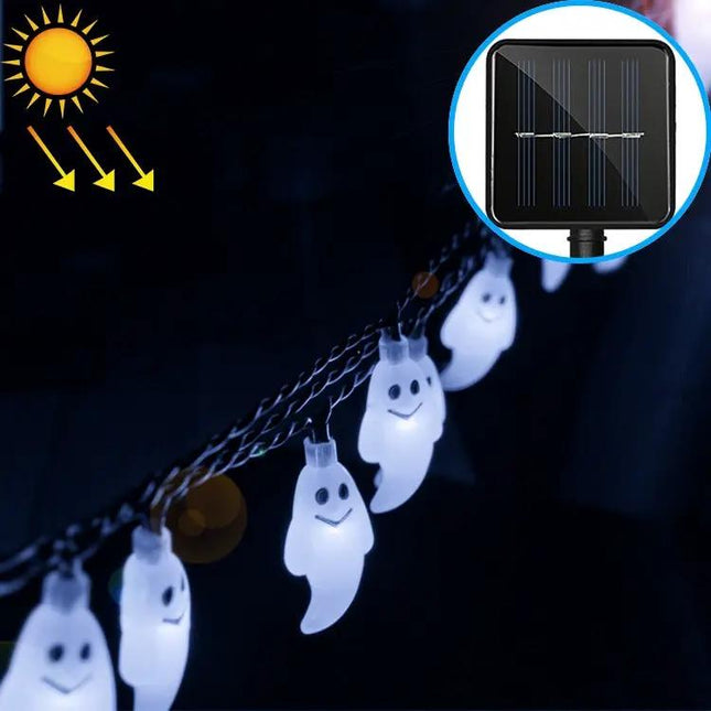 Ghost Shape Solar LED String Lights For Outdoor Garden Decor