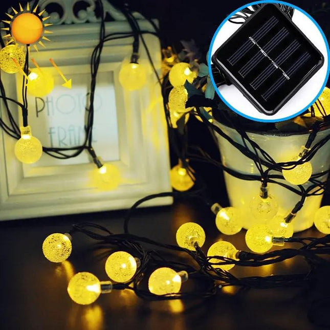 Solar Bubble Ball String Lights For Outdoor Waterproof Garden