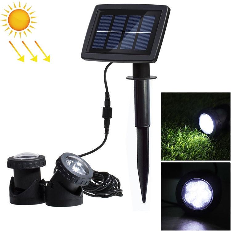 Dual-Head Solar-Powered Waterproof Underwater LED Spotlight Floodlight