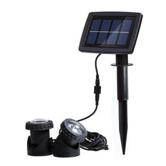 Dual-Head Solar-Powered Waterproof Underwater LED Spotlight Floodlight