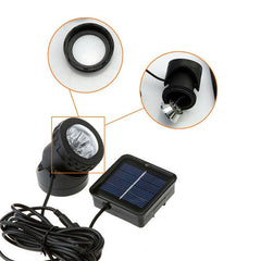 Dual-Head Solar-Powered Waterproof Underwater LED Spotlight Floodlight