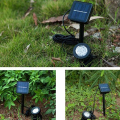 Dual-Head Solar-Powered Waterproof Underwater LED Spotlight Floodlight