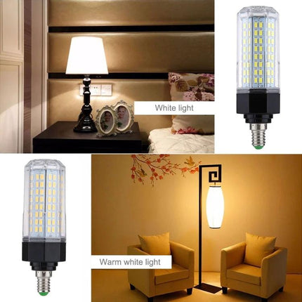 Practical LED Bulb for Everyday Home and Office Lighting shown in bedroom and living room with white and warm white light options