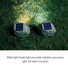 Foco de piedra simulada con energía solar, luz LED IP65, lámpara de césped para jardín al aire libre a prueba de agua