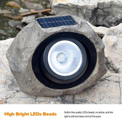 Foco de piedra simulada con energía solar, luz LED IP65, lámpara de césped para jardín al aire libre a prueba de agua