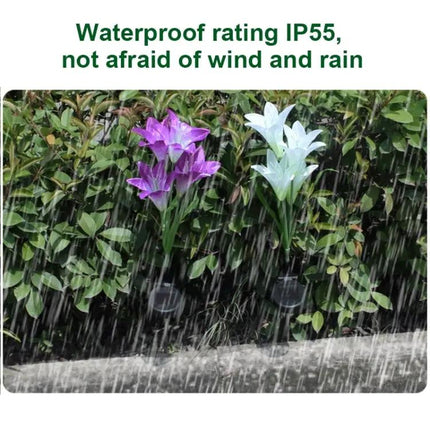 Simulated Lily 4-Head Solar Outdoor LED Lawn Lamp Decorative | Syndmart