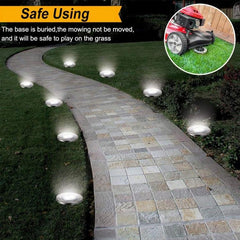 Solar-Powered LED Underground Garden Lights - 2 Pack Waterproof Outdoor Lamps