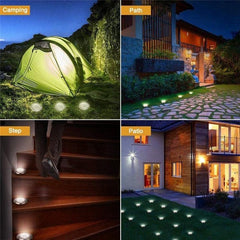 Solar-Powered LED Underground Garden Lights - 2 Pack Waterproof Outdoor Lamps