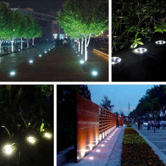 2 piezas de 12 LED con energía solar, lámpara enterrada bajo tierra, IP65, luz de calle para jardín al aire libre, impermeable