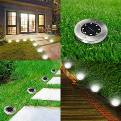 2 piezas de 12 LED con energía solar, lámpara enterrada bajo tierra, IP65, luz de calle para jardín al aire libre, impermeable