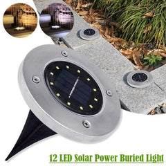 Solar-Powered LED Underground Garden Lights - 2 Pack Waterproof Outdoor Lamps