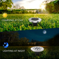 Solar-Powered LED Underground Garden Lights - 2 Pack Waterproof Outdoor Lamps