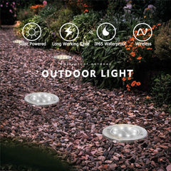 Solar-Powered LED Underground Garden Lights - 2 Pack Waterproof Outdoor Lamps