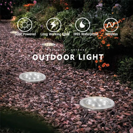 2 Pack Solar Underground Garden Lights For Walkways