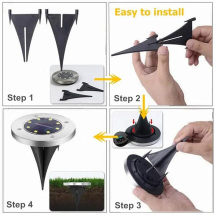 2 Pack Solar Underground Garden Lights For Walkways