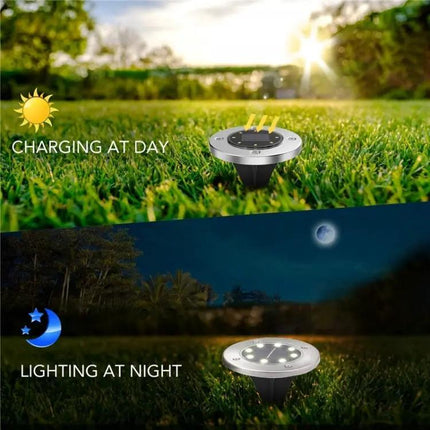 2 Pack Solar Underground Garden Lights For Walkways
