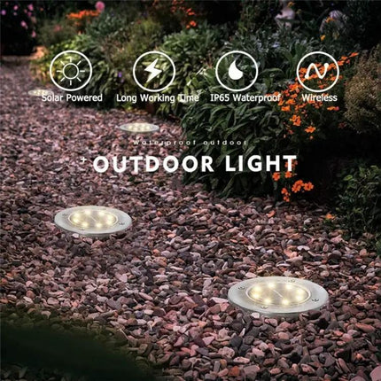 2 Pack Solar Underground Garden Lights For Walkways