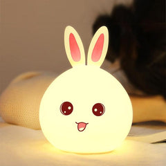 Charming 7-Color Mood Light with USB Charging Rabbit Design