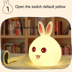 Charming 7-Color Mood Light with USB Charging Rabbit Design