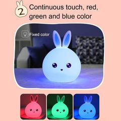 Charming 7-Color Mood Light with USB Charging Rabbit Design