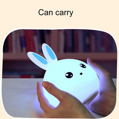 Charming 7-Color Mood Light with USB Charging Rabbit Design