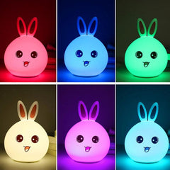 Charming 7-Color Mood Light with USB Charging Rabbit Design