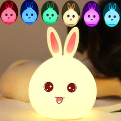 Charming 7-Color Mood Light with USB Charging Rabbit Design