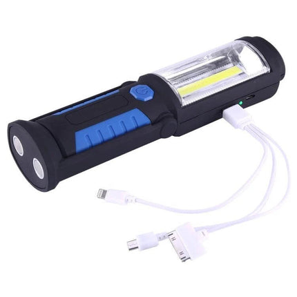 USB Charging Emergency Work Light With Magnetic Base portable rechargeable work light with micro USB cable, 360° swivel hook and magnetic base