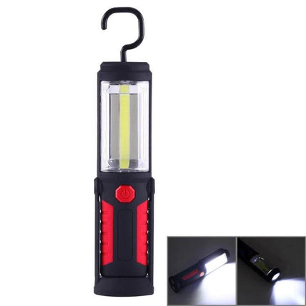 USB Charging Emergency Work Light With Magnetic Base hanging work light with hook, COB panel and USB charging for camping, auto and roadside use