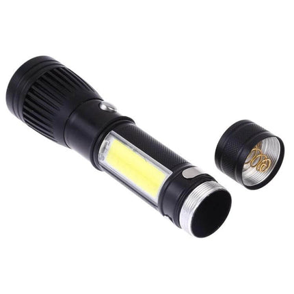 Portable USB Charging LED Flashlight One Click Operation - compact emergency LED torch with USB charging and one-click use
