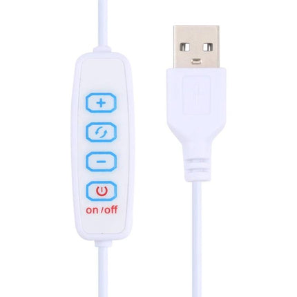 Compact LED Light Tube for Everyday Home and Desk Use - white USB remote with brightness and power buttons