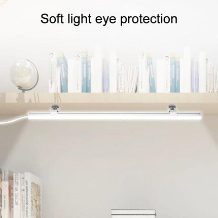 Compact LED Light Tube for Everyday Home and Desk Use mounted under shelf providing soft adjustable illumination for reading and desk tasks
