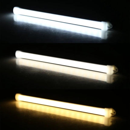 Compact LED Light Tube for Everyday Home and Desk Use showing three adjustable color temperatures (cool white, neutral, warm) for desk and reading tasks