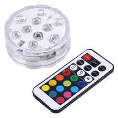 Remote-Controlled 10 LED Cylinder Lights with 30-Foot Range for Indoor and Outdoor Use