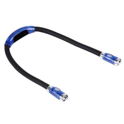 Hands-Free Neck Light for Daily Tasks and Adventures, blue flexible dual-LED wearable neck lamp for reading and hands-free work